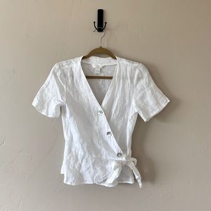 Linen wrap shirt